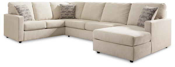 Edenfield Linen 3-Piece Sectional with Right-Arm Facing Chaise
