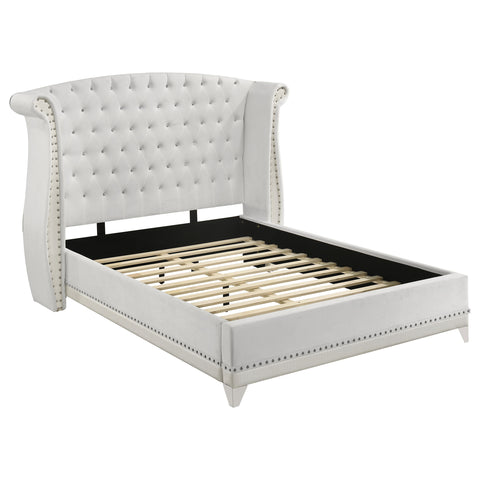 Barzini Upholstered Queen Wingback Bed White