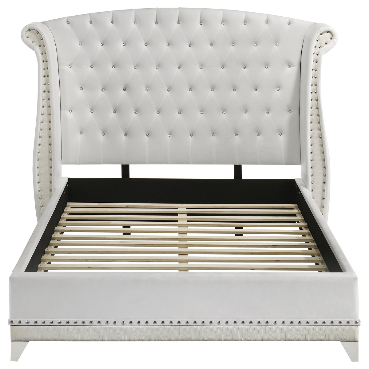 Barzini Upholstered Queen Wingback Bed White