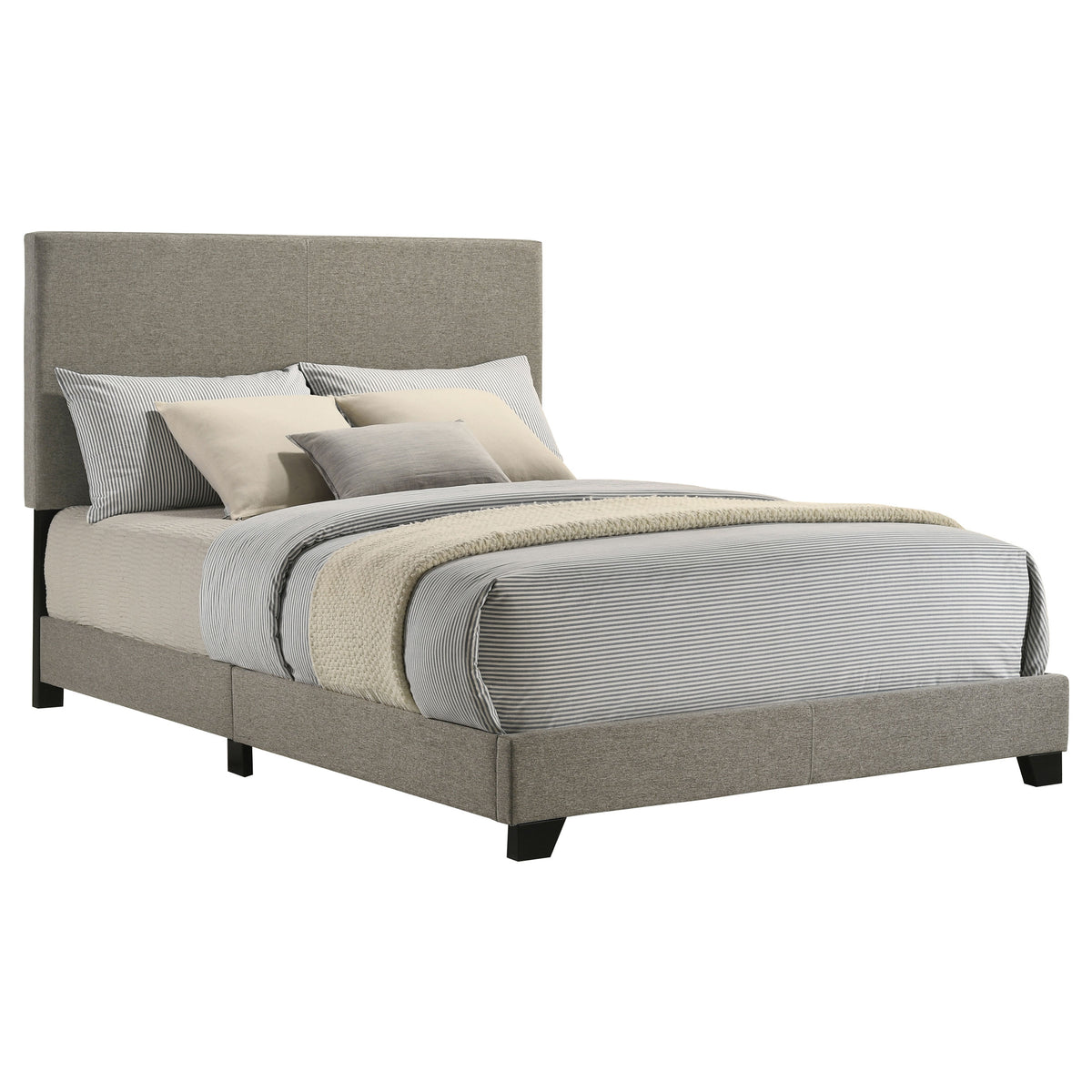 Dorian Fabric Upholstered Full Panel Bed Taupe