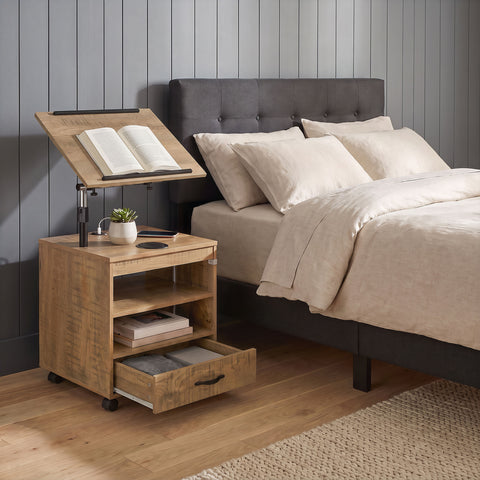 Lerma 1-drawer Adjustable Tray Top Nightstand with Speaker Mango