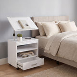 Lerma 1-drawer Adjustable Tray Top Nightstand with Speaker White High Gloss