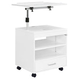 Lerma 1-drawer Adjustable Tray Top Nightstand with Speaker White High Gloss