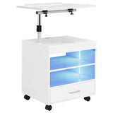 Lerma 1-drawer Adjustable Tray Top Nightstand with Speaker White High Gloss