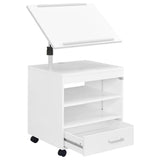 Lerma 1-drawer Adjustable Tray Top Nightstand with Speaker White High Gloss