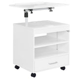 Lerma 1-drawer Adjustable Tray Top Nightstand with Speaker White High Gloss