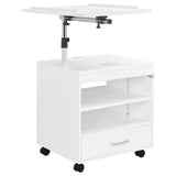 Lerma 1-drawer Adjustable Tray Top Nightstand with Speaker White High Gloss