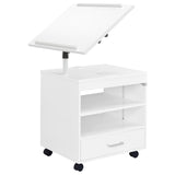 Lerma 1-drawer Adjustable Tray Top Nightstand with Speaker White High Gloss