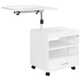 Lerma 1-drawer Adjustable Tray Top Nightstand with Speaker White High Gloss