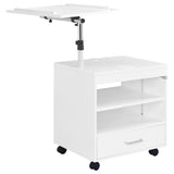 Lerma 1-drawer Adjustable Tray Top Nightstand with Speaker White High Gloss