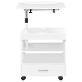 Lerma 1-drawer Adjustable Tray Top Nightstand with Speaker White High Gloss