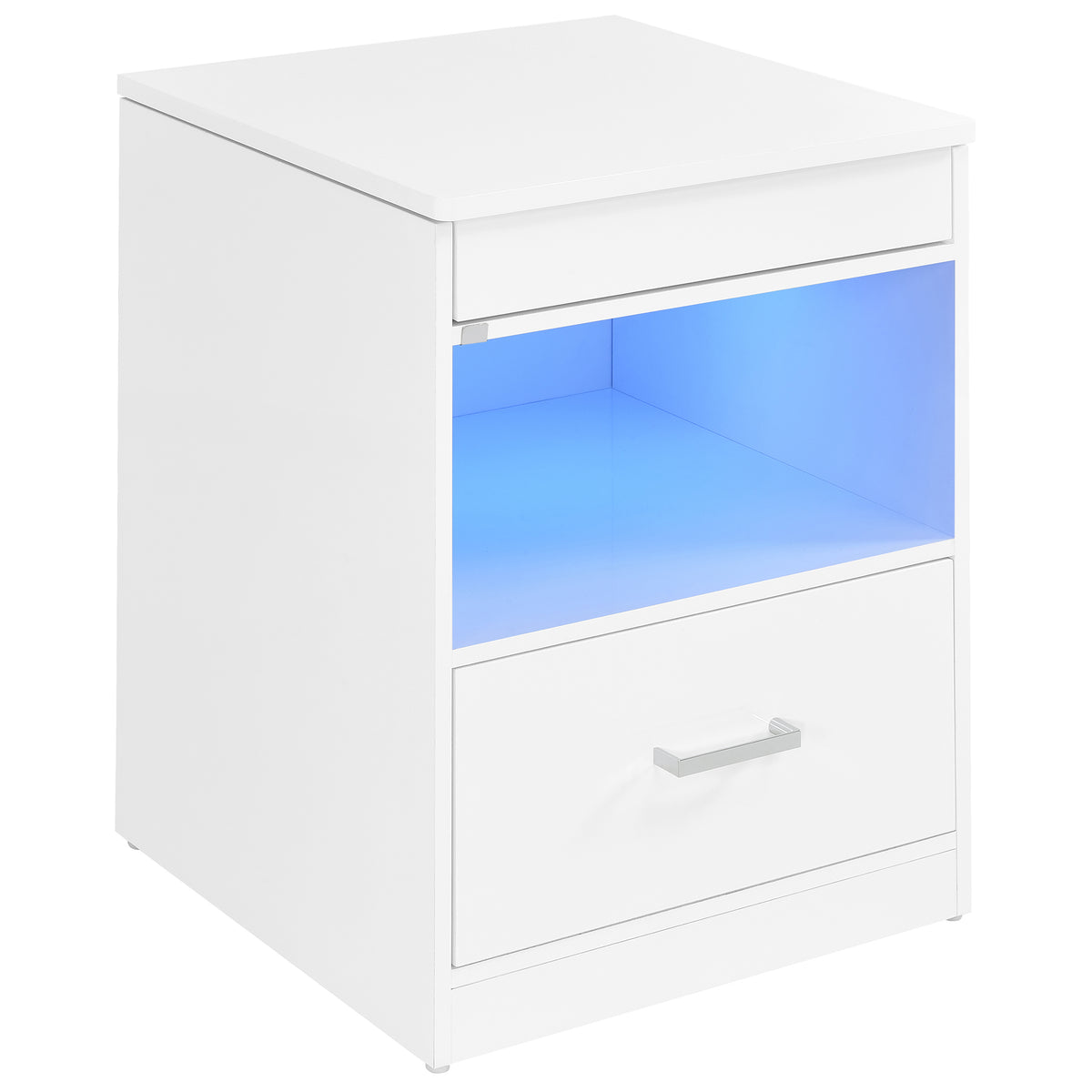 Fabre 1-drawer Extendable Top Nightstand Bedside Table White High Gloss