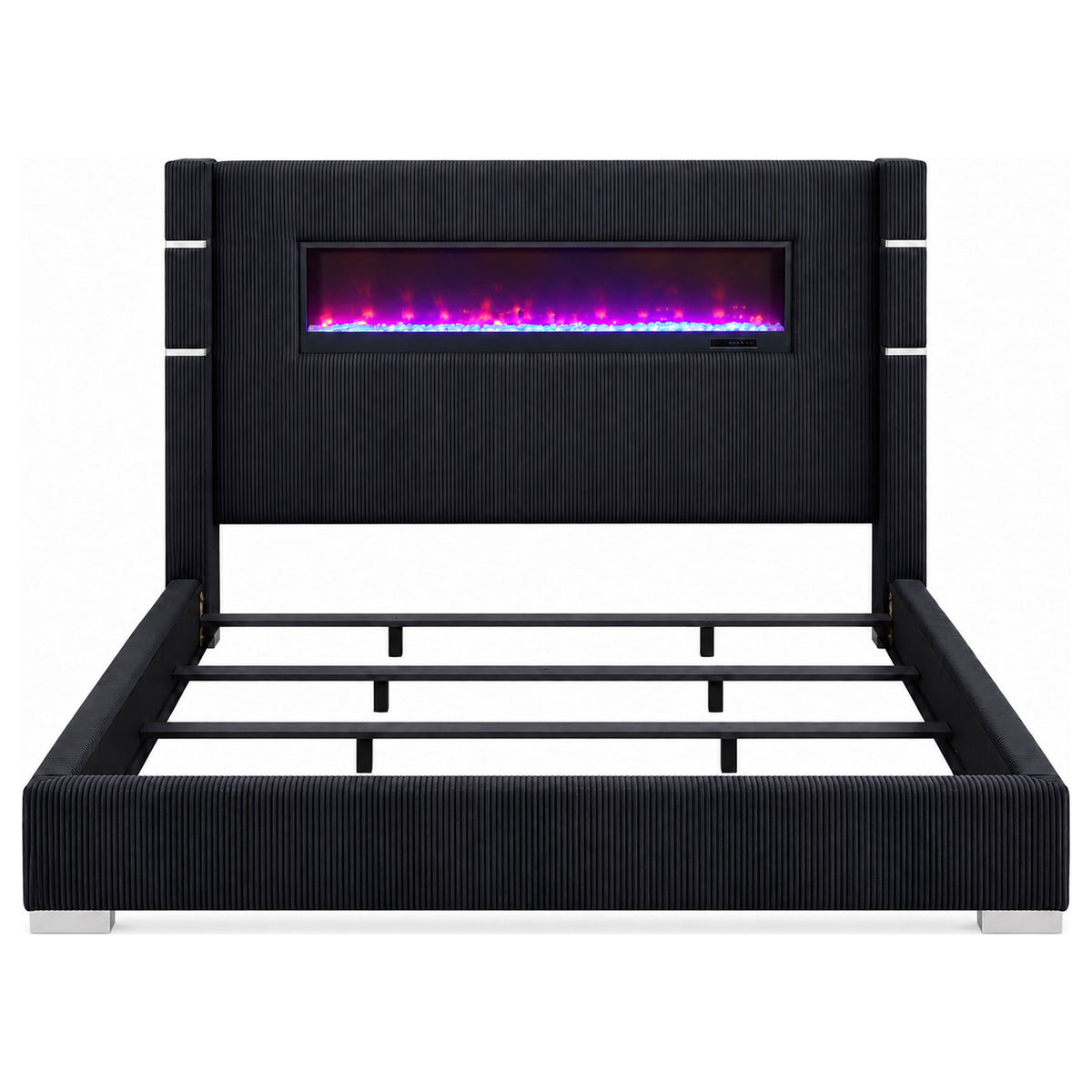 Tisdall Upholstered Cal King Flame Visualizer Bed Black