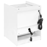 Furda 2-drawer LED Nightstand Bedside Table with Speaker White High Gloss