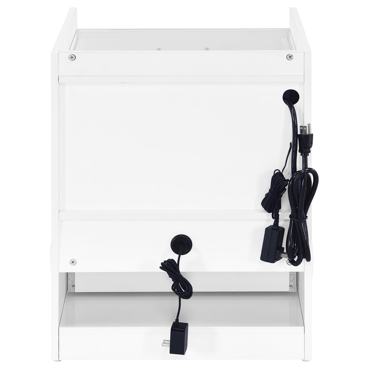 Furda 2-drawer LED Nightstand Bedside Table with Speaker White High Gloss