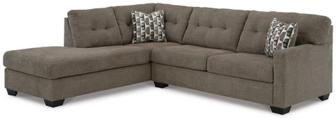 Mahoney Chocolate 2-Piece Sleeper Sectional with Left-Arm Facing Chaise