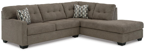 Mahoney Chocolate 2-Piece Sleeper Sectional with Right-Arm Facing Chaise