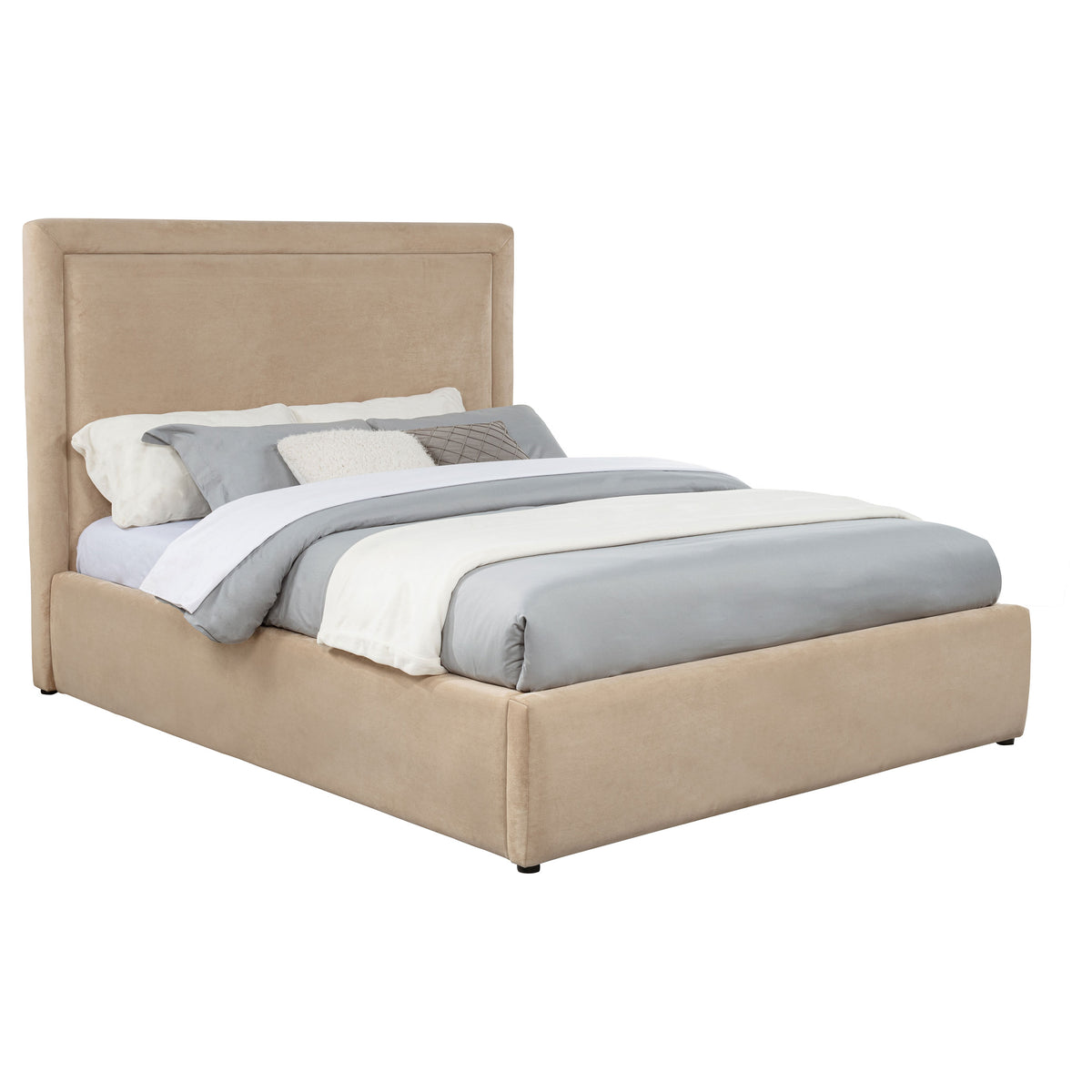 Lawson 54-inch Upholstered Queen Platform Bed Light Saddle