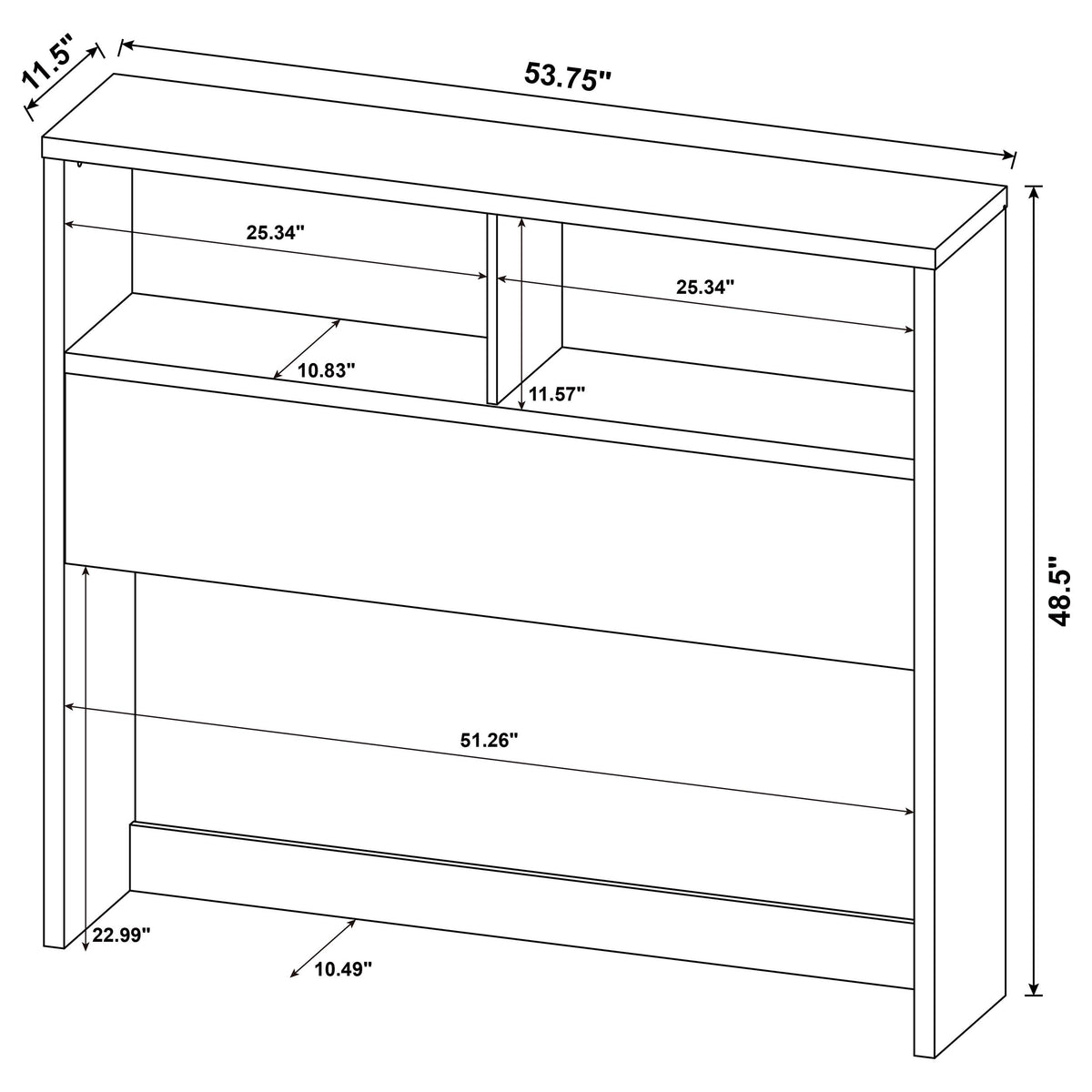 Westpark 49-inch Full Bookcase Headboard Mango