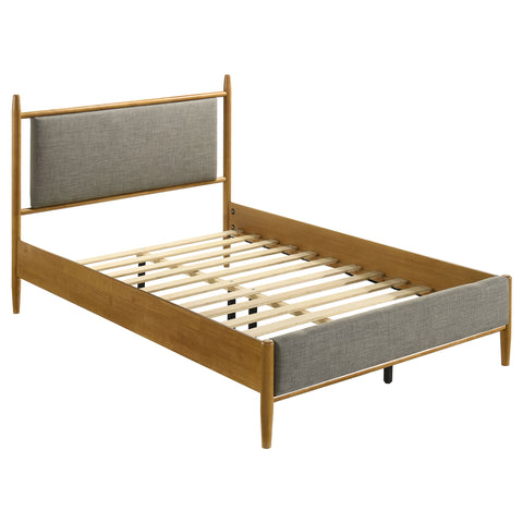 Mason 46-inch Full Panel Platform Bed Grey and Light Brown