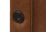 Farrell California King Faux Leather Panel Bed Brown
