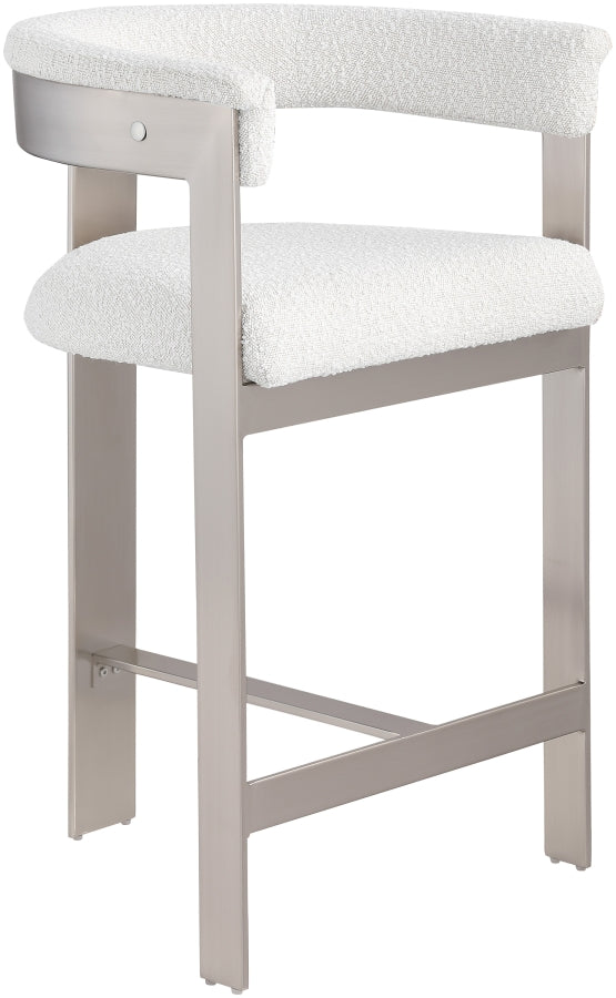 Romeo Boucle Fabric Upholstered Bar / Counter Stools — 739-C - Cream - 739Cream-C alternate view 2