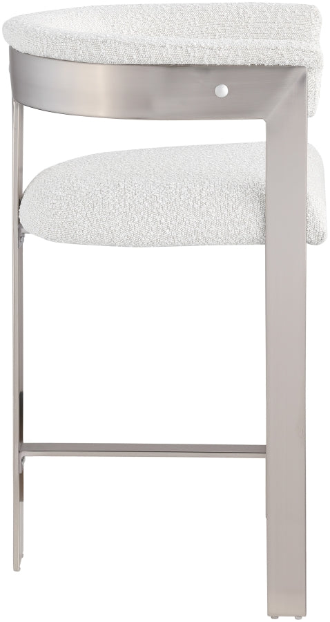 Romeo Boucle Fabric Upholstered Bar / Counter Stools — 739-C - Cream - 739Cream-C alternate view 3