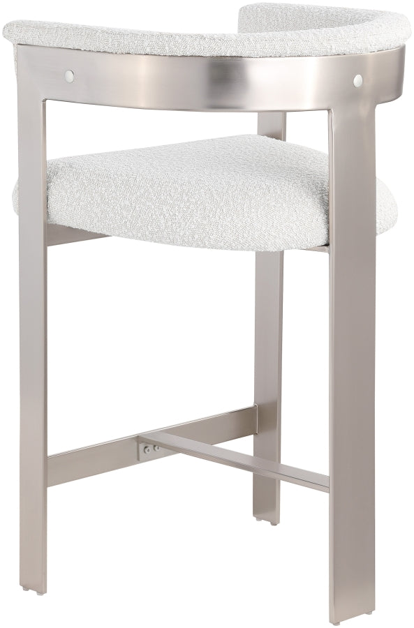 Romeo Boucle Fabric Upholstered Bar / Counter Stools — 739-C - Cream - 739Cream-C alternate view 4