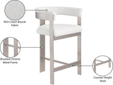 Romeo Boucle Fabric Upholstered Bar / Counter Stools — 739-C - Cream - 739Cream-C Infographic