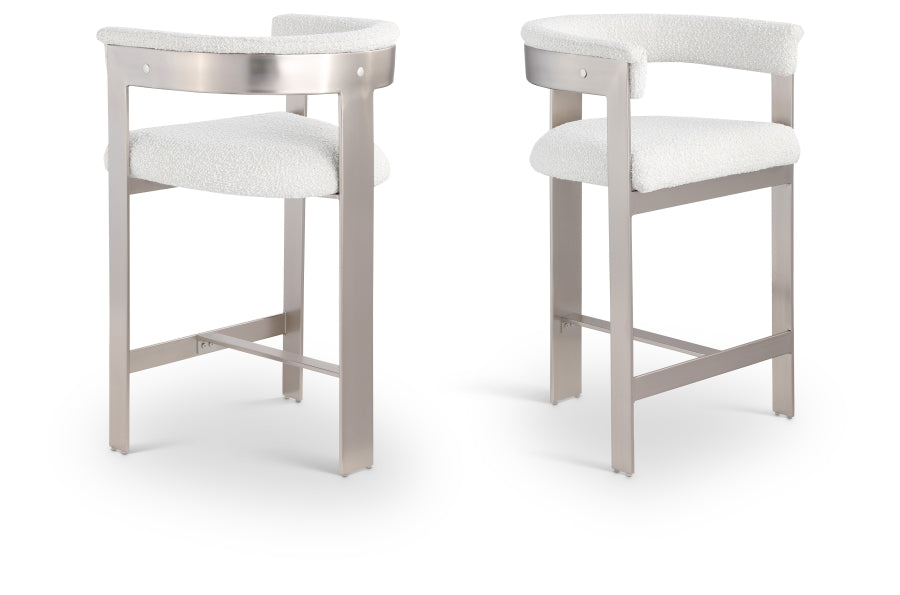Romeo Boucle Fabric Upholstered Bar / Counter Stools — 739-C - Cream - 739Cream-C Double Chair