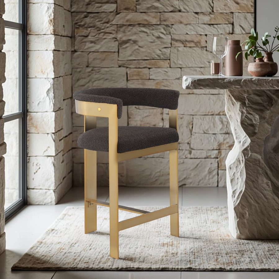Romeo Boucle Fabric Upholstered Bar / Counter Stools — 876-C - Brown - 876Brown-C alternate view 1