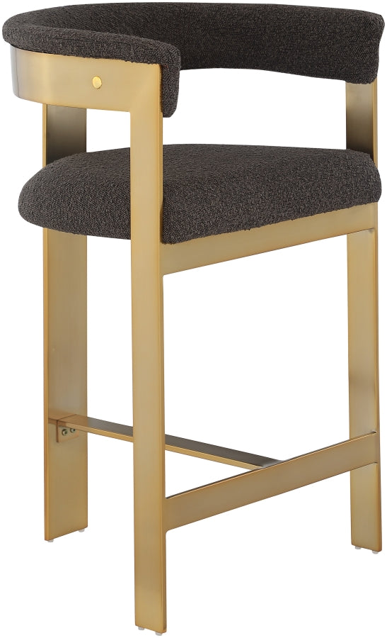 Romeo Boucle Fabric Upholstered Bar / Counter Stools — 876-C - Brown - 876Brown-C alternate view 2