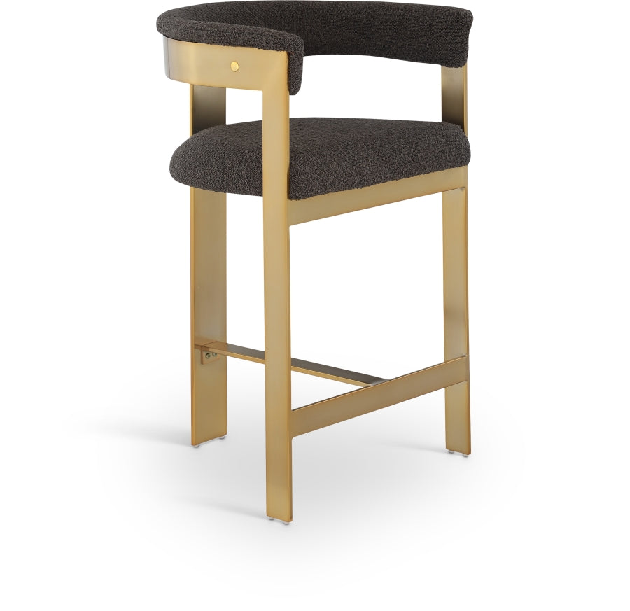 Romeo Boucle Fabric Upholstered Bar / Counter Stools — 876-C - Brown - 876Brown-C