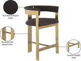 Romeo Boucle Fabric Upholstered Bar / Counter Stools — 876-C - Brown - 876Brown-C Infographic