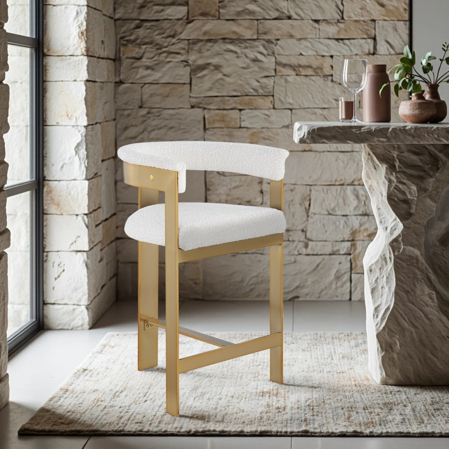Romeo Boucle Fabric Upholstered Bar / Counter Stools — 876-C - Cream - 876Cream-C alternate view 1