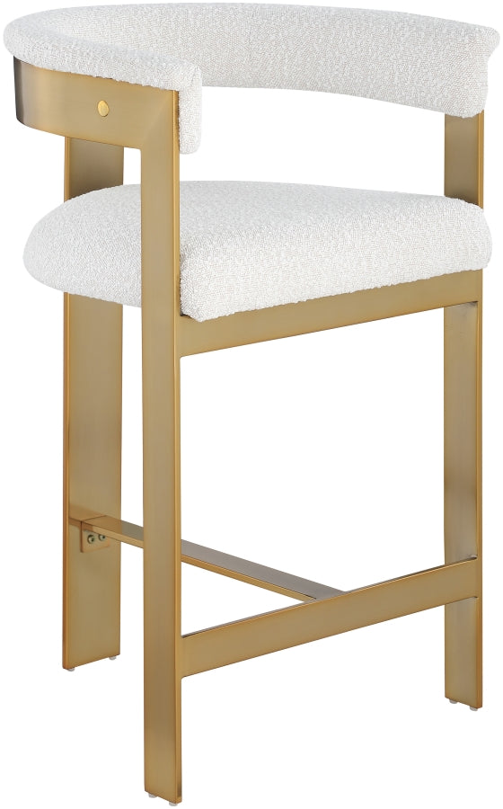 Romeo Boucle Fabric Upholstered Bar / Counter Stools — 876-C - Cream - 876Cream-C alternate view 2