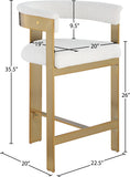 Romeo Boucle Fabric Upholstered Bar / Counter Stools — 876-C - Cream - 876Cream-C Dim