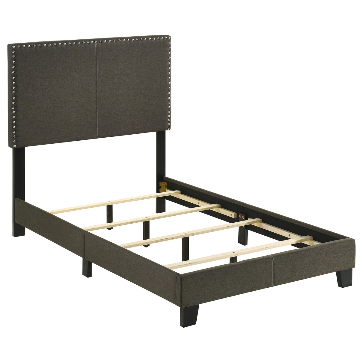 Boyd Upholstered Twin Panel Bed Charcoal