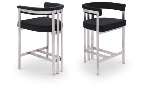Marcello Velvet Upholstered Counter Stool — 939-C (Set of 2)