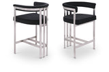 Marcello Velvet Upholstered Counter Stool — 939-C - Black - 939Black-C Double Chair