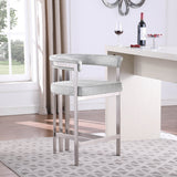 Marcello Velvet Upholstered Counter Stool — 939-C - Grey - 939Grey-C alternate view 1