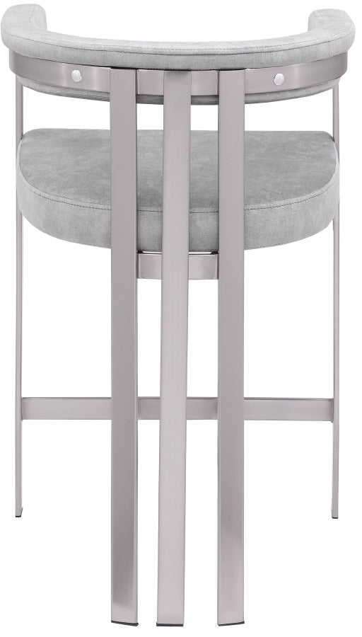 Marcello Velvet Upholstered Counter Stool — 939-C - Grey - 939Grey-C alternate view 2