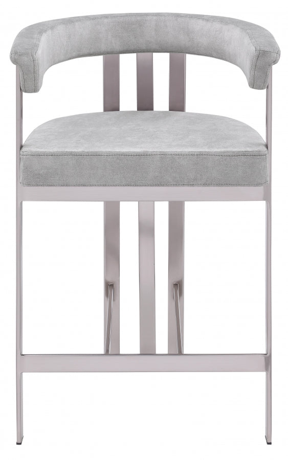Marcello Velvet Upholstered Counter Stool — 939-C - Grey - 939Grey-C alternate view 3