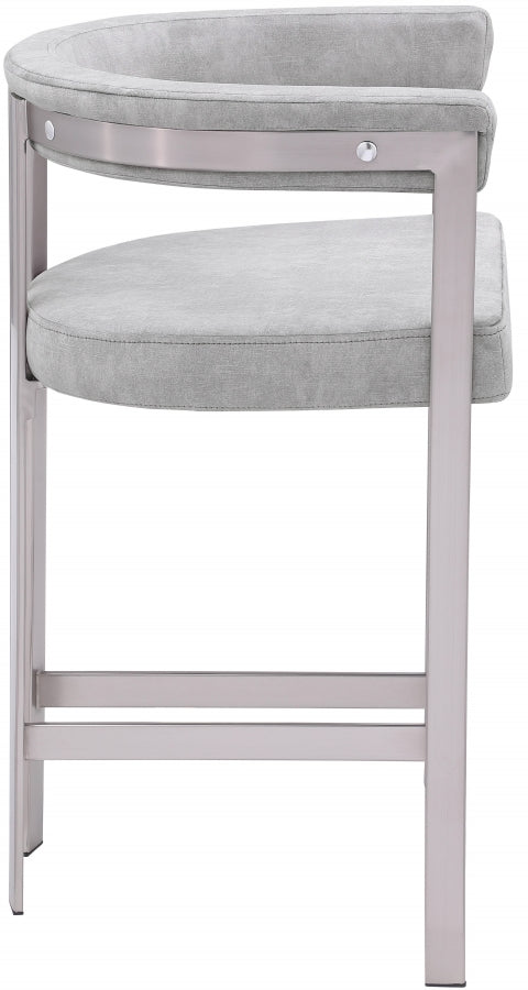 Marcello Velvet Upholstered Counter Stool — 939-C - Grey - 939Grey-C alternate view 4