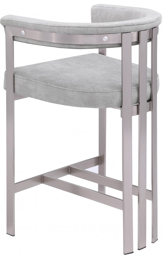 Marcello Velvet Upholstered Counter Stool — 939-C - Grey - 939Grey-C alternate view 5
