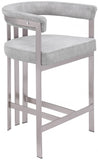 Marcello Velvet Upholstered Counter Stool — 939-C - Grey - 939Grey-C