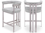 Marcello Velvet Upholstered Counter Stool — 939-C - Grey - 939Grey-C Double Chair