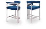 Marcello Velvet Upholstered Counter Stool — 939-C - Blue - 939Navy-C Double Chair