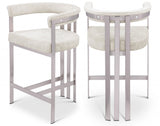 Marcello Velvet Upholstered Counter Stool — 939-C - Stone - 939Stone-C Double Chair