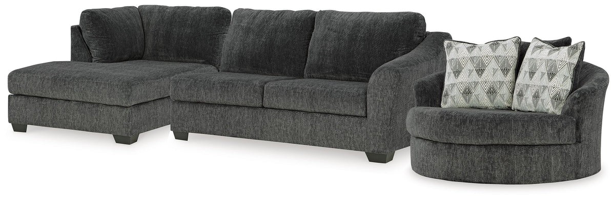 Biddeford 2-Piece Sectional and Oversized Swivel Accent Chair